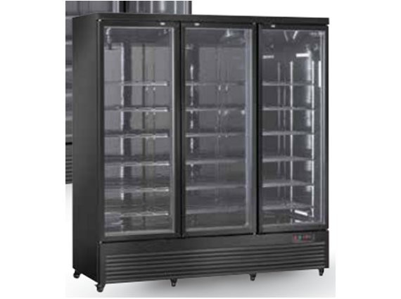 Frigorifero RCG 1900B nero 1664 litri,  +1 / +10°. Porte a vetri.